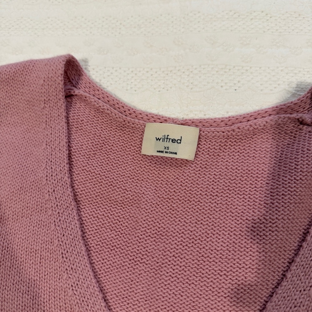 Wilfred | Dusty Pink Knit V-Neck Vest - Picture 3 of 3